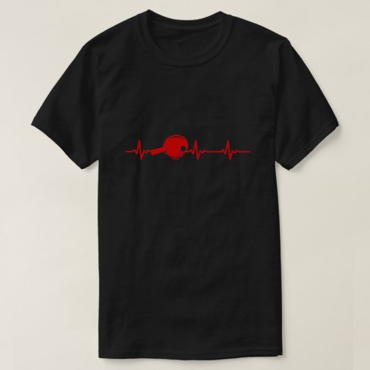 Ping Pong Hearbeat tafel tennis gift idee man T-shirt (Design voorkant)