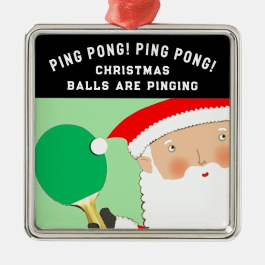 Ping-Pong Holiday Gift Metalen Ornament (Voorkant)