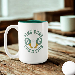 Ping Pong kampioen gepersonaliseerd Tweekleurige Koffiemok