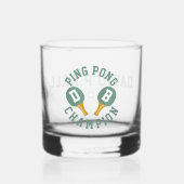 Ping Pong Kampioen Gepersonaliseerd Whiskey Glas (Voorkant)