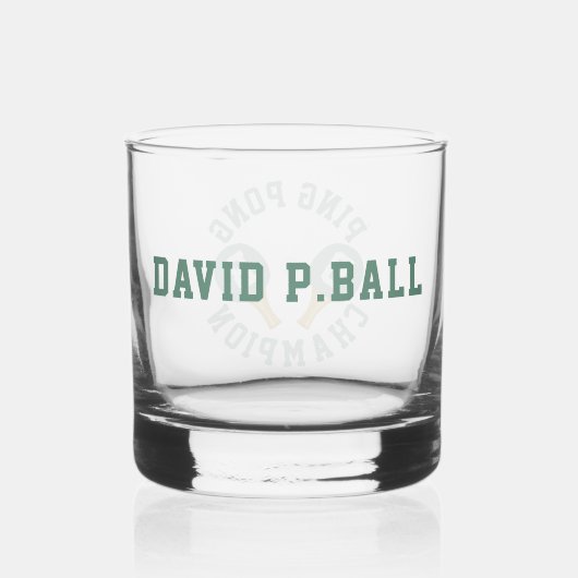 Ping Pong Kampioen Gepersonaliseerd Whiskey Glas (Achterkant)