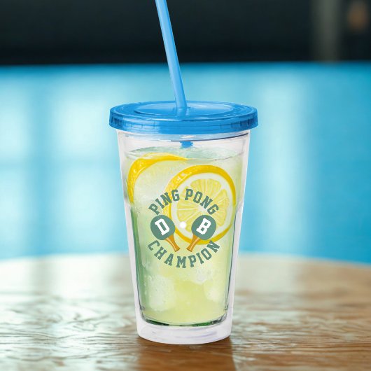 Ping Pong Kampioen Gepersonaliseerde Acryl Tumbler Drinkbeker