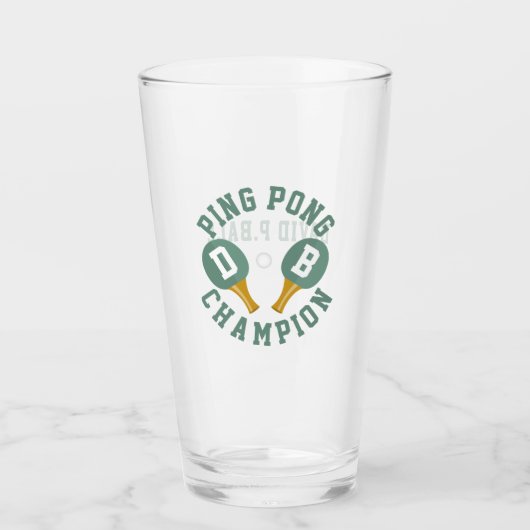 Ping Pong Kampioen Gepersonaliseerde Pint Glas (Voorkant)