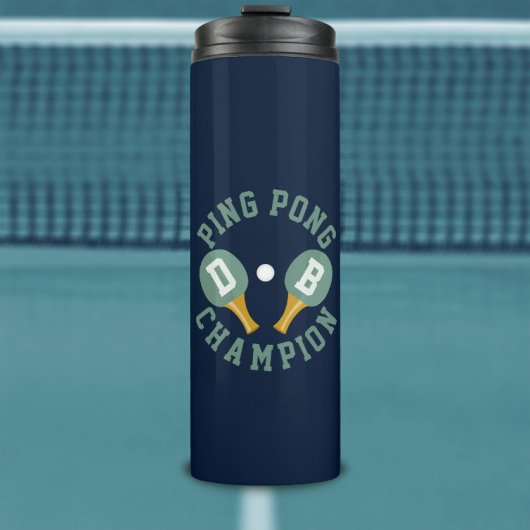 Ping Pong Kampioen Sport Monogram Thermische Tumbl Thermosbeker