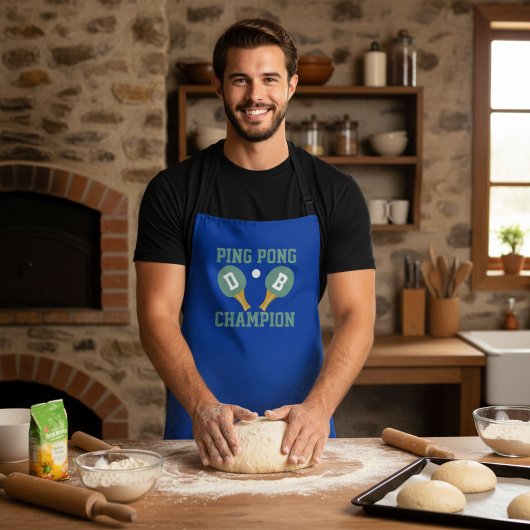 Ping Pong Kampioen Tafeltennisser Blauw Schort