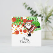 Ping pong kerst met sinterklaas feestdagenkaart (Staand voorkant)