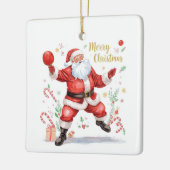 Ping Pong Kerst met Sinterklaas Keramisch Ornament (Links)