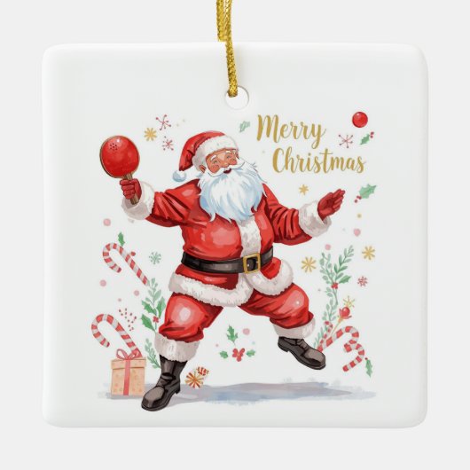 Ping Pong Kerst met Sinterklaas Keramisch Ornament (Voorkant)
