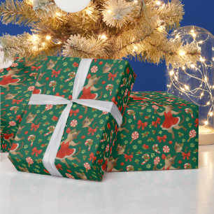 Ping Pong Kerst Thema voor Siamese Kat Liefhebbers Cadeaupapier