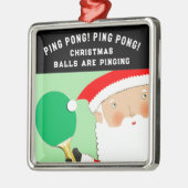 Ping-Pong Kerstcadeau Metalen Ornament (Links)