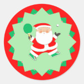 Ping-Pong Kerstcadeau Ronde Sticker (Voorkant)
