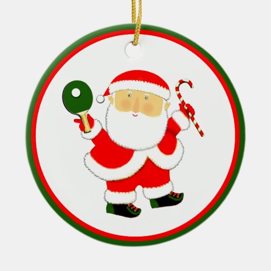 Ping Pong Kerstfeest Prijs Keramisch Ornament (Voorkant)