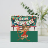 Ping Pong Kerstthema voor Siamese Kattenliefhebber Feestdagenkaart (Staand voorkant)