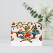 Ping Pong Kerstthema voor Siamese Kattenliefhebber Feestdagenkaart (Staand voorkant)