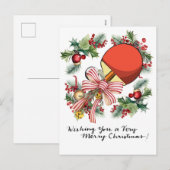 Ping Pong Kerstvakantie Tafeltennisser Feestdagenkaart (Voorkant / Achterkant)