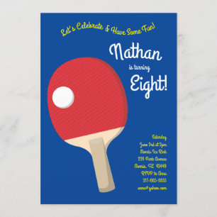 Ping Pong Kids Birthday Party Sports Kaart