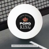 Ping Pong King Crown Naam Zwart of Aangepast Pingpongbal