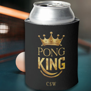Ping Pong King Gold Crown gepersonaliseerd Blikjeskoeler