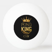 Ping Pong King Gold Crown gepersonaliseerd Pingpongbal (Achterkant)