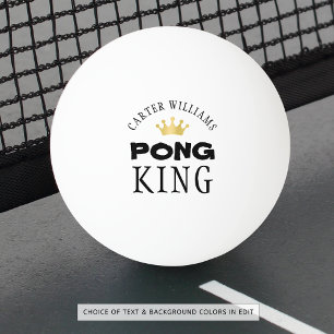 PING PONG KING Gold Crown gepersonaliseerd Pingpongbal