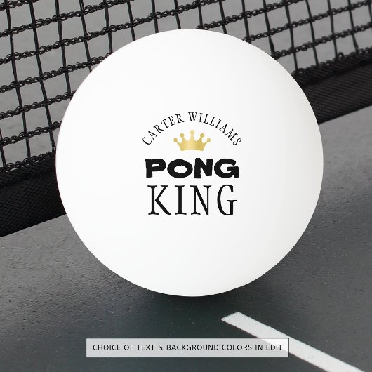 PING PONG KING Gold Crown gepersonaliseerd Pingpongbal