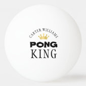 PING PONG KING Gold Crown gepersonaliseerd Pingpongbal (Voorkant)