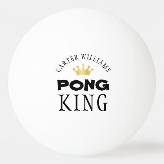 PING PONG KING Gold Crown gepersonaliseerd Pingpongbal (Achterkant)