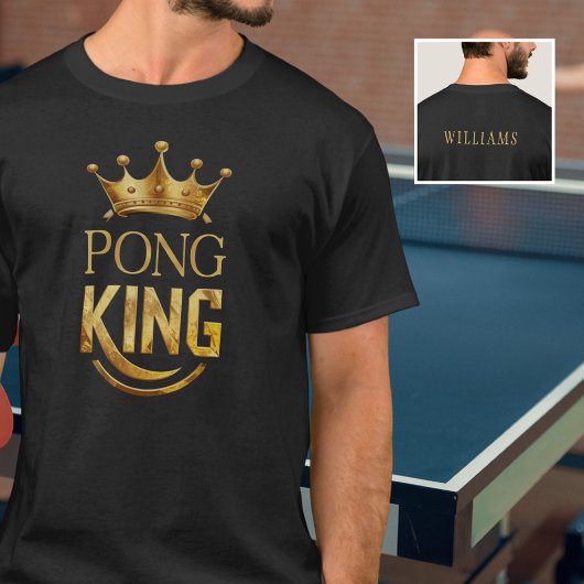 Ping Pong King Gold Crown gepersonaliseerd T-shirt