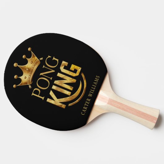 Ping Pong King Gold Crown gepersonaliseerd Tafeltennisbatje (Zijkant)