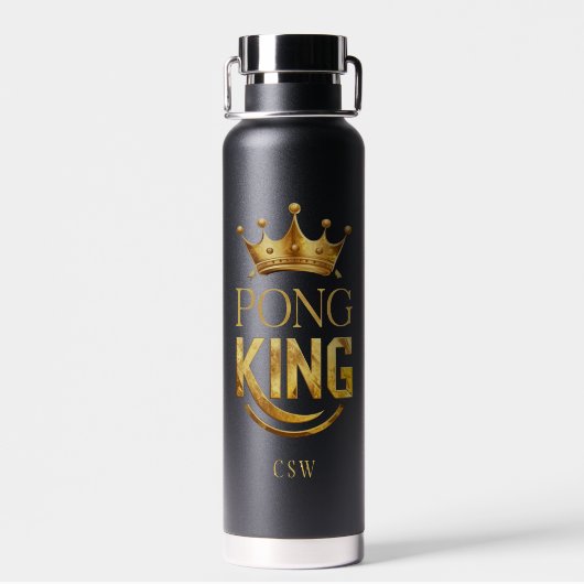 Ping Pong King Gold Crown gepersonaliseerd Waterfles (Achterkant)
