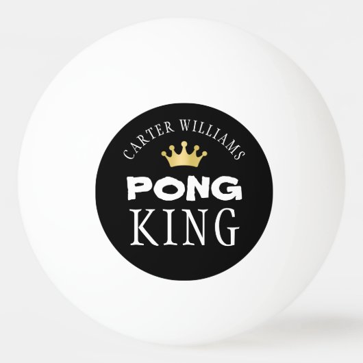 PING PONG KING Gold Crown Personated Black Pingpongbal (Voorkant)