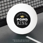 PING PONG KING Gold Crown Personated Black Pingpongbal<br><div class="desc">De PONG KING verdient zijn eigen gepersonaliseerde pingpongballen,  compleet met een gouden kroon. KLEURVERANDERING: Verander de zwarte achtergrond door op de AANPASSING VERDERE tab te klikken. Neem contact op met de ontwerper via Zazzle Chat of makeitaboutyoustore@gmail.com als je dit ontwerp wilt wijzigen.</div>