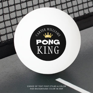 PING PONG KING Gold Crown Personated Black Pingpongbal