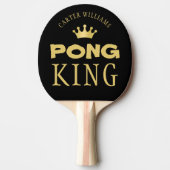 PING PONG KING Persoonlijk bewerkbaar zwart goud Tafeltennisbatje (Voorkant)
