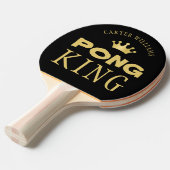 PING PONG KING Persoonlijk bewerkbaar zwart goud Tafeltennisbatje (Voorkant Gekanteld)