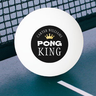 PING PONG KONING Gouden Kroon Persoonlijke Zwarte Pingpongbal