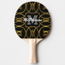 Ping Pong Koninklijk Patroon met monogram en naam Tafeltennisbatje