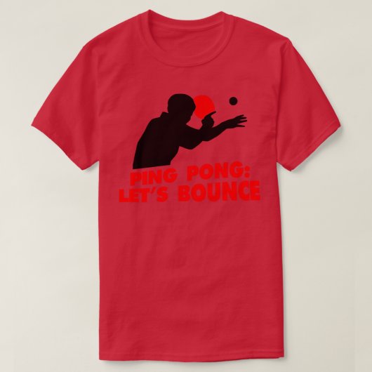 Ping Pong Lets Bounce rood T-shirt (Design voorkant)