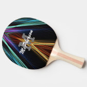 Ping Pong Levendige kleuren met monogram en naam Tafeltennisbatje (Zijkant)