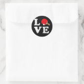 Ping Pong Love Table Tennis Ronde Sticker (Tas)