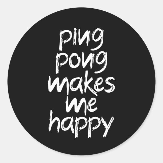 Ping Pong maakt me blij Ronde Sticker (Voorkant)