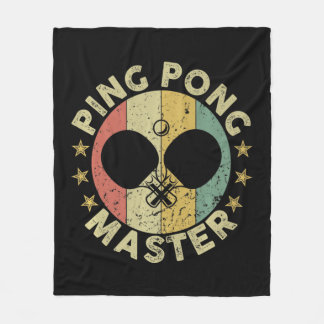 Ping Pong Master Champion Table Tennis Coach Paddl Fleece Deken