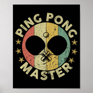 Ping Pong Master Champion Table Tennis Coach Paddl Poster