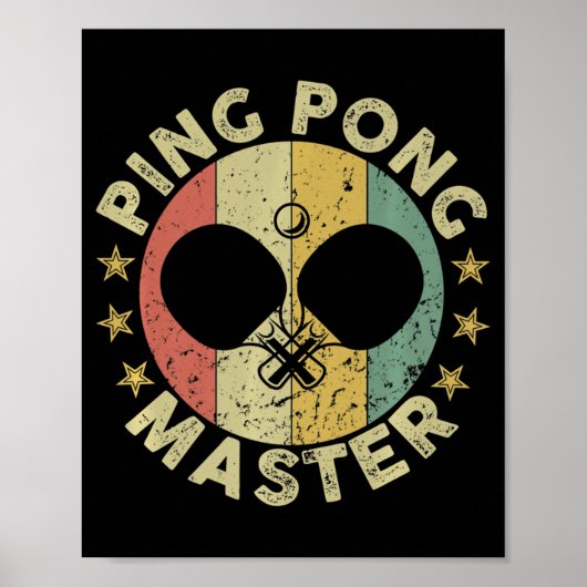 Ping Pong Master Champion Table Tennis Coach Paddl Poster (Voorkant)