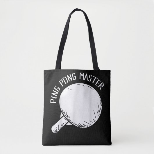 Ping Pong Master Funny Gezegde Table Tennis Tote Bag (Voorkant)