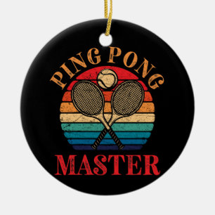 Ping Pong Master Table Tennis Paddle Keramisch Ornament