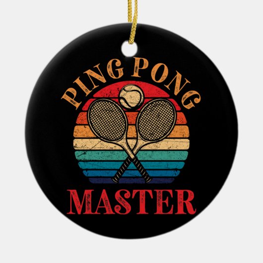 Ping Pong Master Table Tennis Paddle Keramisch Ornament (Voorkant)