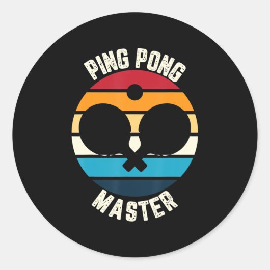 Ping Pong Master Table Tennis  Ronde Sticker (Voorkant)