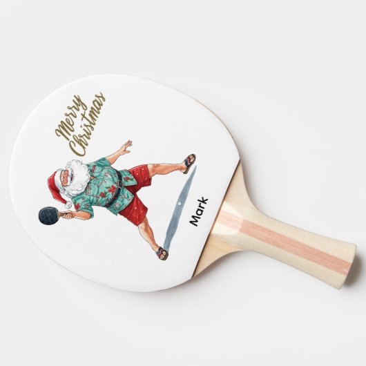 Ping Pong  Merry Christmas with Santa Claus Ping P Tafeltennisbatje (Zijkant)