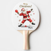 Ping Pong Merry Christmas with Santa Claus Tafeltennisbatje (Voorkant)